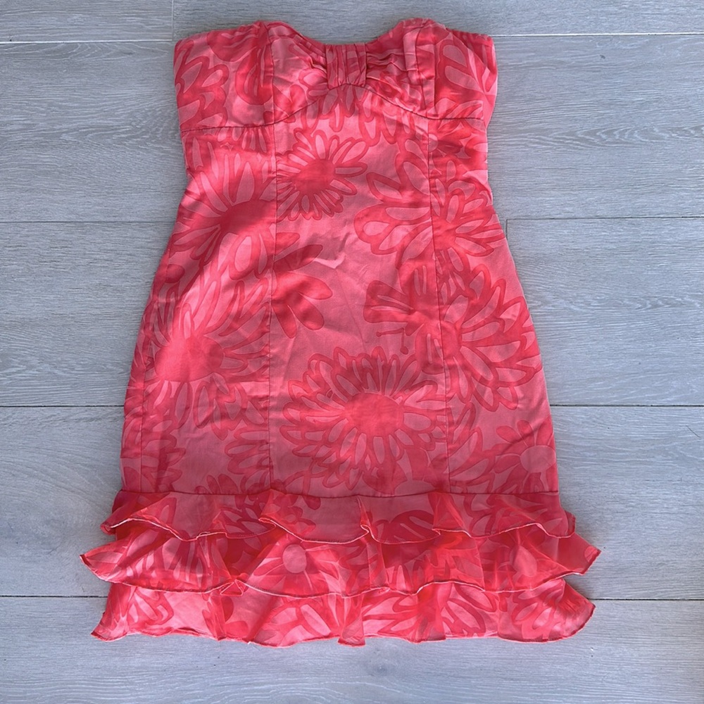 Lilly Pulitzer Strapless Ruffle Hem Dress